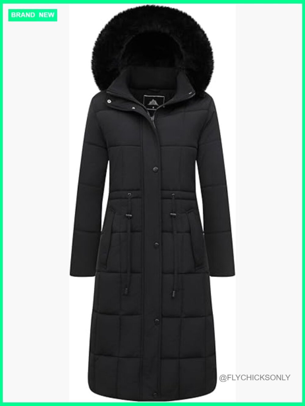 Long Waterproof Parka Winter Coat with Faux Fur Hood